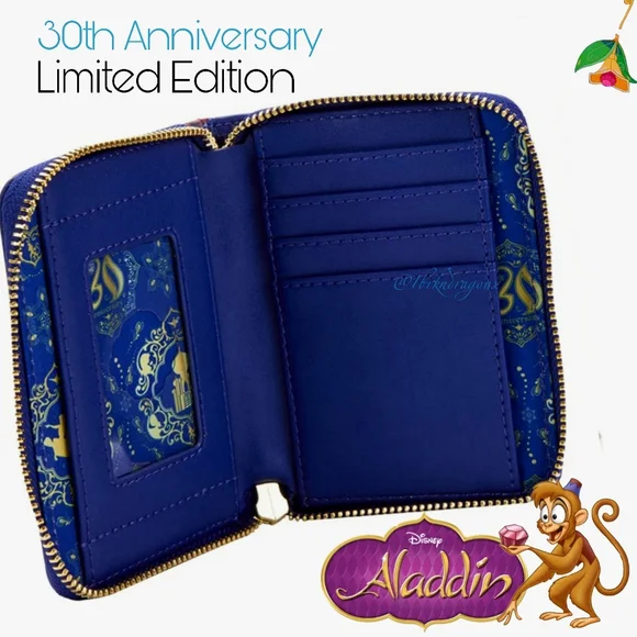 NWT Disney Anniversary Limited Edition Loungefly Backpack & Wallet Set Aladdin - Picture 12 of 16